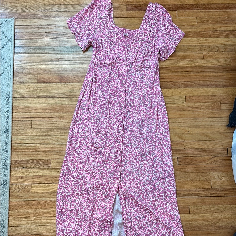 Old Navy Pink Floral Midi Dress
